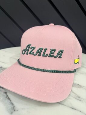 2026 Masters Azalea pink hat with Green Embroidery & rope